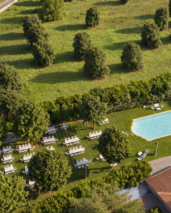 Vista dall'alto dei giardini